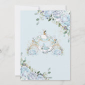 Chic Blue Rozen Princess Carriage Baby shower Kaart (Achterkant)