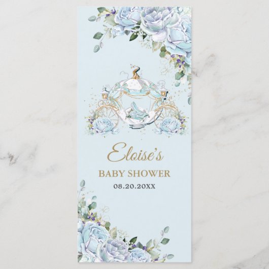 Chic  Blue Rozen Princess Carriage Menu (Achterkant)