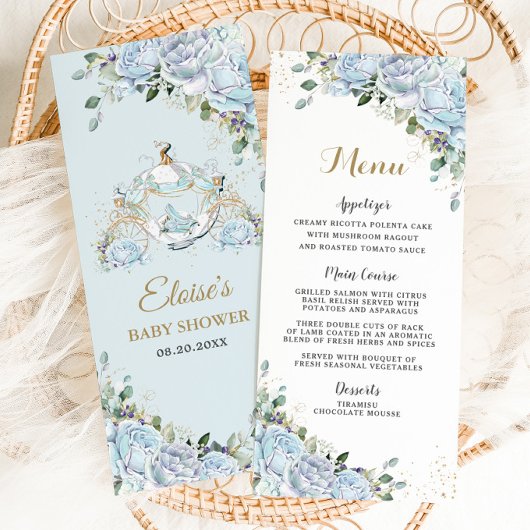 Chic  Blue Rozen Princess Carriage Menu