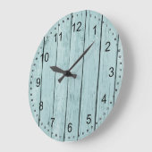 Chic Blue Rustic Faux Hood Grote Klok (Hoek)