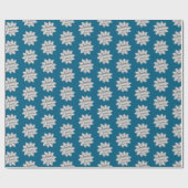 Chic Blue Silver Bows Glitter Kerstmis Cadeaupapier (Vlak)