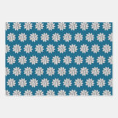 Chic Blue Silver Bows Glitter Kerstmis Inpakpapier Vel (Voorkant)