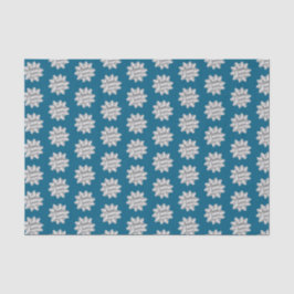 Chic Blue Silver Bows Kerstmis Tissuepapier