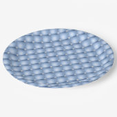 Chic Blue Silver Faux Tufted Papieren Bordje (Gekanteld)