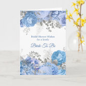 Chic Blue Silver Floral Vrijgezellenfeest Kaart (Gele Bloem)