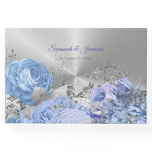 Chic Blue Silver Floral  Wedding