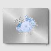 Chic Blue Silver Floral Wedding Gastenboek (Achterkant)