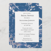 Chic Blue Silver Marble Vrijgezellenfeest Kaart (Voorkant / Achterkant)