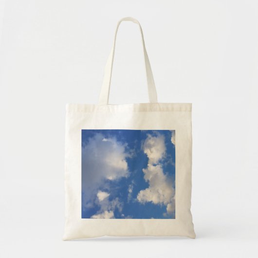 Chic Blue Sky en Cute Clouds Tote Bag (Voorkant)