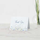 Chic Blue Sky Wildflower Boy Baby shower Bedankkaart (Voorkant)
