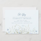Chic Blue Sky Wildflower Boy Baby shower Kaart (Voorkant)