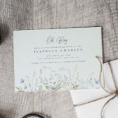 Chic Blue Sky Wildflower Boy Baby shower Kaart