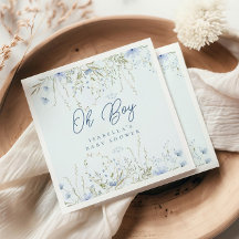 Chic Blue Sky Wildflower Boy Baby shower