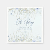 Chic Blue Sky Wildflower Boy Baby shower Servet (Voorkant)