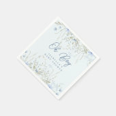Chic Blue Sky Wildflower Boy Baby shower Servet (Hoek)