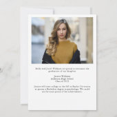 Chic Blue Sparkle Afstuderen Foto Afstuderen Aankondiging (Achterkant)