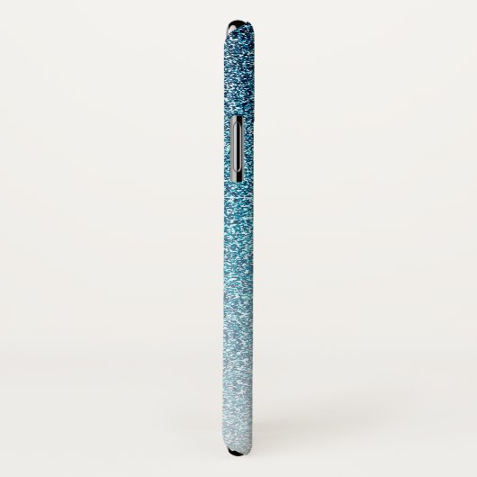 Chic Blue Sparkle Glitter Monogram Naam Case-Mate iPhone Case (Achterkant / rechts)