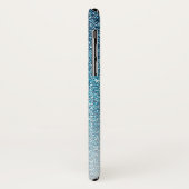 Chic Blue Sparkle Glitter Monogram Naam Case-Mate iPhone Case (Achterkant/links)