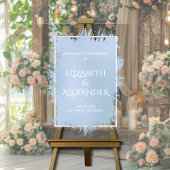 Chic Blue Splash Wedding Welkom Acryl Bord