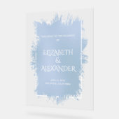 Chic Blue Splash Wedding Welkom Acryl Bord (Hoek)