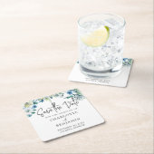 Chic Blue Spring Floral Bewaar de datum Kartonnen Onderzetters (Insitu)