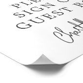 Chic Blue Spring Floral Gelieve ons gastboek te on Poster (Hoek)