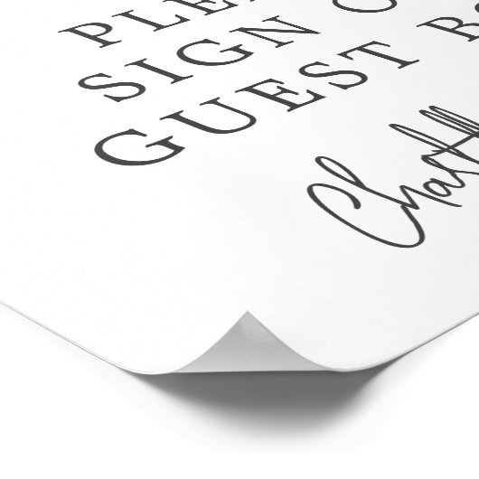 Chic Blue Spring Floral Gelieve ons gastboek te on Poster (Hoek)