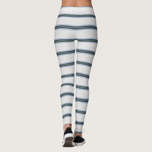 Chic Blue Stripe Leggings (Achterkant)