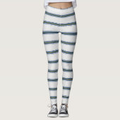 Chic Blue Stripe Leggings (Voorkant)