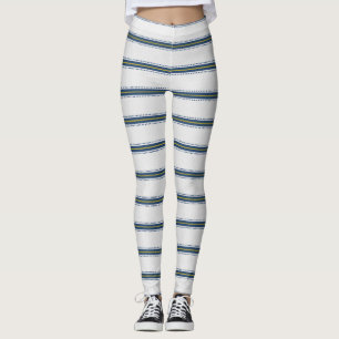 Chic Blue Stripe Leggings