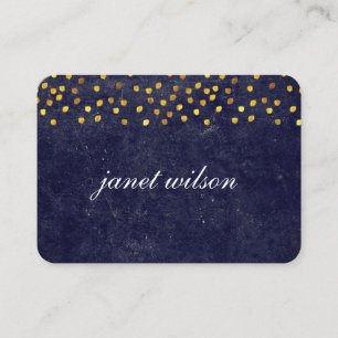 chic blue textuur met gouden vlekpatroon visitekaartje