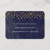 chic blue textuur met gouden vlekpatroon visitekaartje (Achterkant)