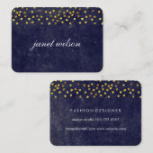 chic blue textuur met gouden vlekpatroon visitekaartje (Voorkant / Achterkant)