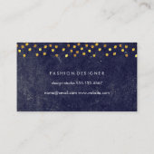 chic blue textuur met gouden vlekpatroon visitekaartje (Achterkant)