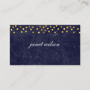 chic blue textuur met gouden vlekpatroon visitekaartje
