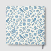 Chic Blue Toile de Jouy Floral Border Wedding Gastenboek (Achterkant)