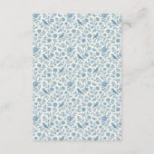 Chic Blue Toile de Jouy Floral Border Wedding Informatiekaartje (Achterkant)