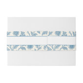 Chic Blue Toile de Jouy Floral Border Wedding Uitnodigingen Wikkel (Achterkant Voorbeeld)