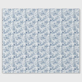 Chic Blue Toile Garden Cadeaupapier (Vlak)