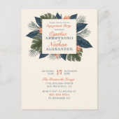 Chic Blue Tropical laat unieke servicepartij over Uitnodiging Briefkaart (Voorkant)