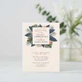 Chic Blue Tropical laat unieke servicepartij over Uitnodiging Briefkaart (Staand voorkant)