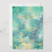 Chic blue turquoise Gold glitter druppelt monogram Kaart (Achterkant)