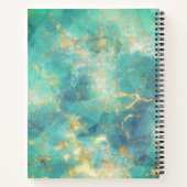 Chic blue turquoise Gold glitter druppelt monogram Notitieboek (Achterkant)