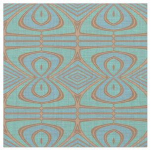 Chic Blue Turquoise  Nouveau Deco Patroon Stof