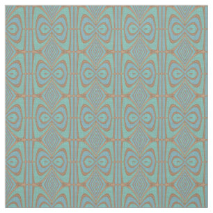 Chic Blue Turquoise  Nouveau Deco Patroon Stof