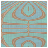 Chic Blue Turquoise  Nouveau Deco Patroon Stof (Close Up)