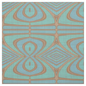Chic Blue Turquoise  Nouveau Deco Patroon Stof (Swatch)