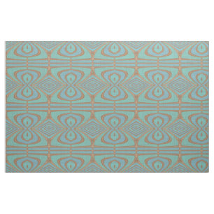 Chic Blue Turquoise  Nouveau Deco Patroon Stof