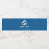 Chic Blue Vastgoedbedrijf Aangepaste Makelaar Waterfles Etiket (Enkel label)
