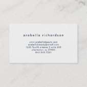 Chic Blue Waterverf Floral Rozen Visitekaartje (Achterkant)